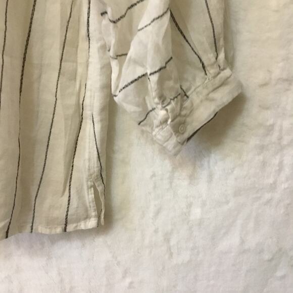 Joie White and Black Striped Peasant Tassel Top - Picture 13 of 15